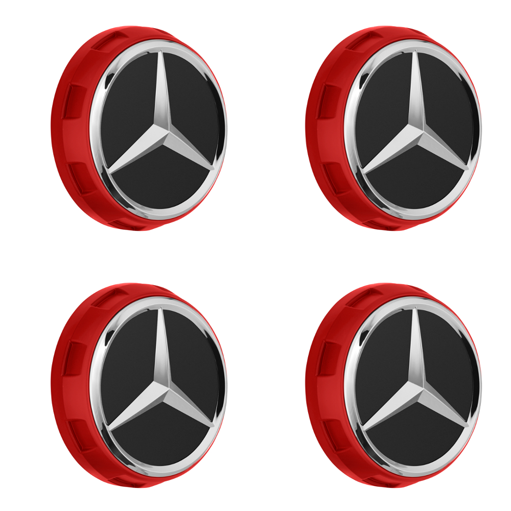 Mercedes-AMG Radnabenabdeckungen-Set, rot 