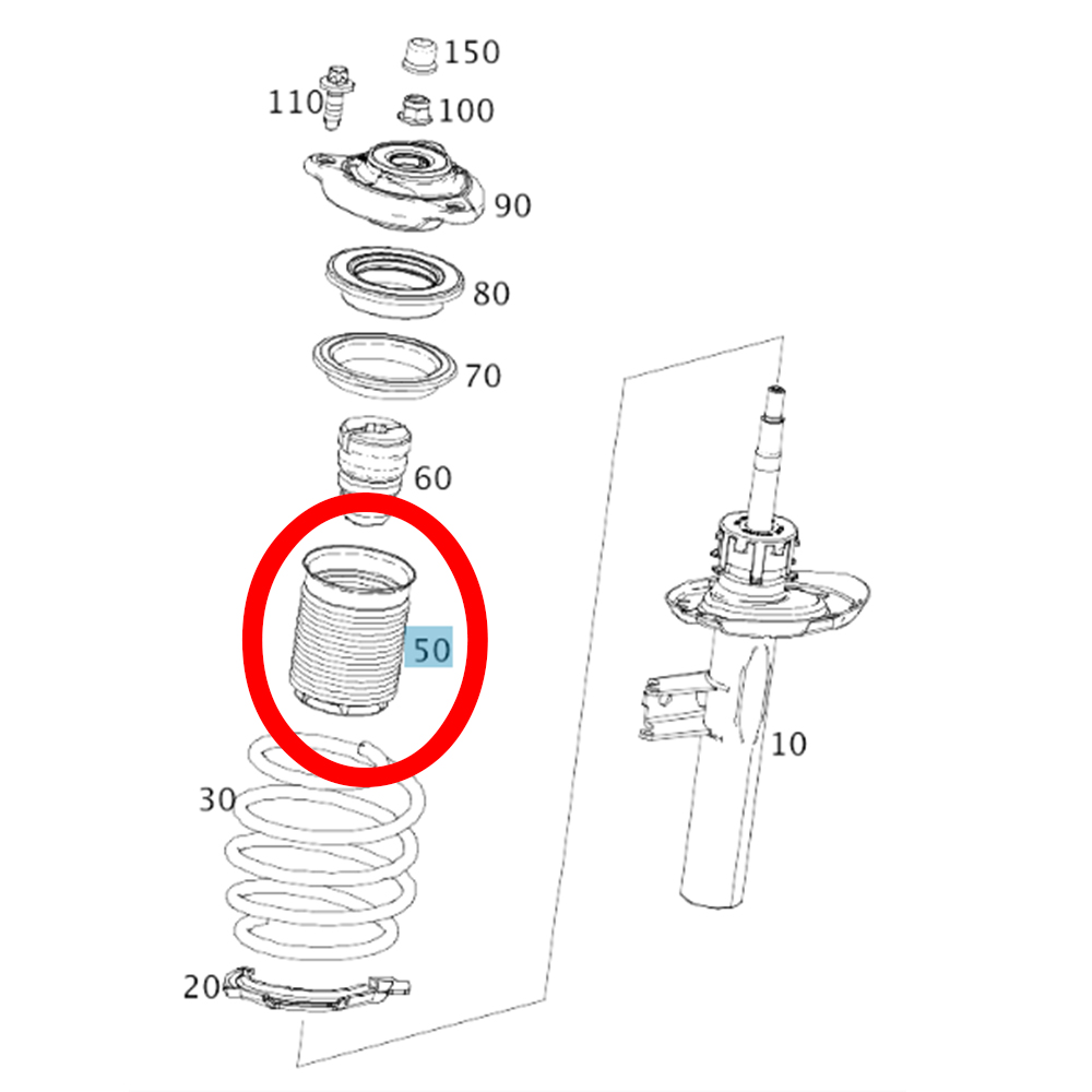 Mercedes-Benz Elastomermanschette links und rechts A-Klasse (W177), CLA-Klasse (C118, X118), EQA-Klasse (H243), GLA-Klasse (H247) 